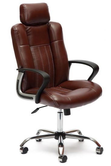 Кресло OXFORD хром кож-зам, коричневый-коричневый перфорированный, 2 TONE-2 TONE -06