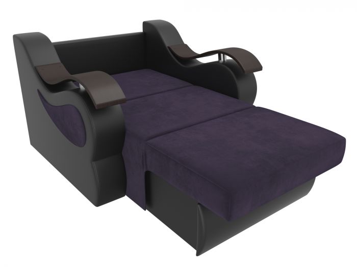 106330 Кресло-кровать Меркурий 80 | Велюр | Экокожа | Фиолетовый | Черный