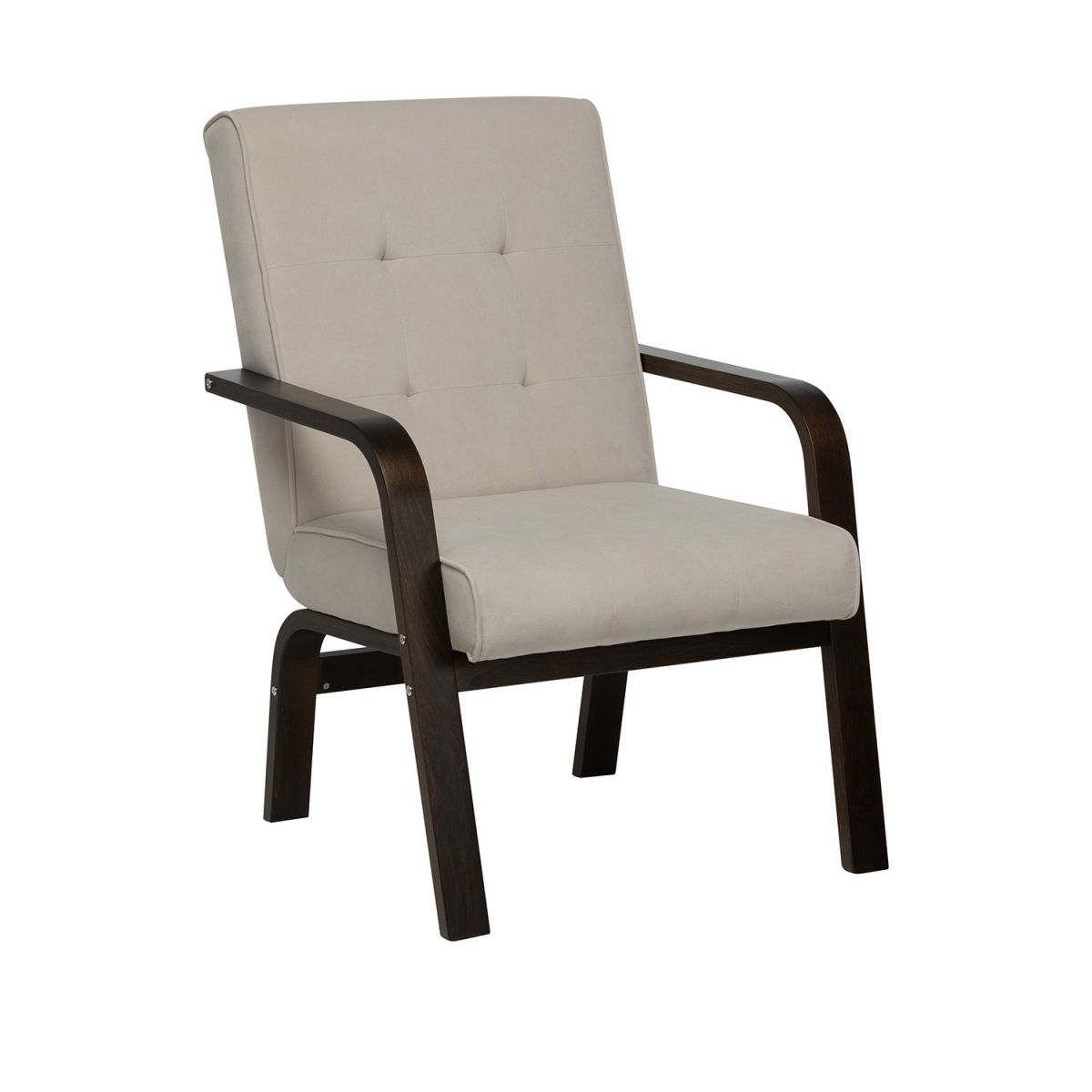 Кресло Leset Модена NEW, Орех текстура, Bingo 02 (бежевый), кант Bingo 02 (бежевый)