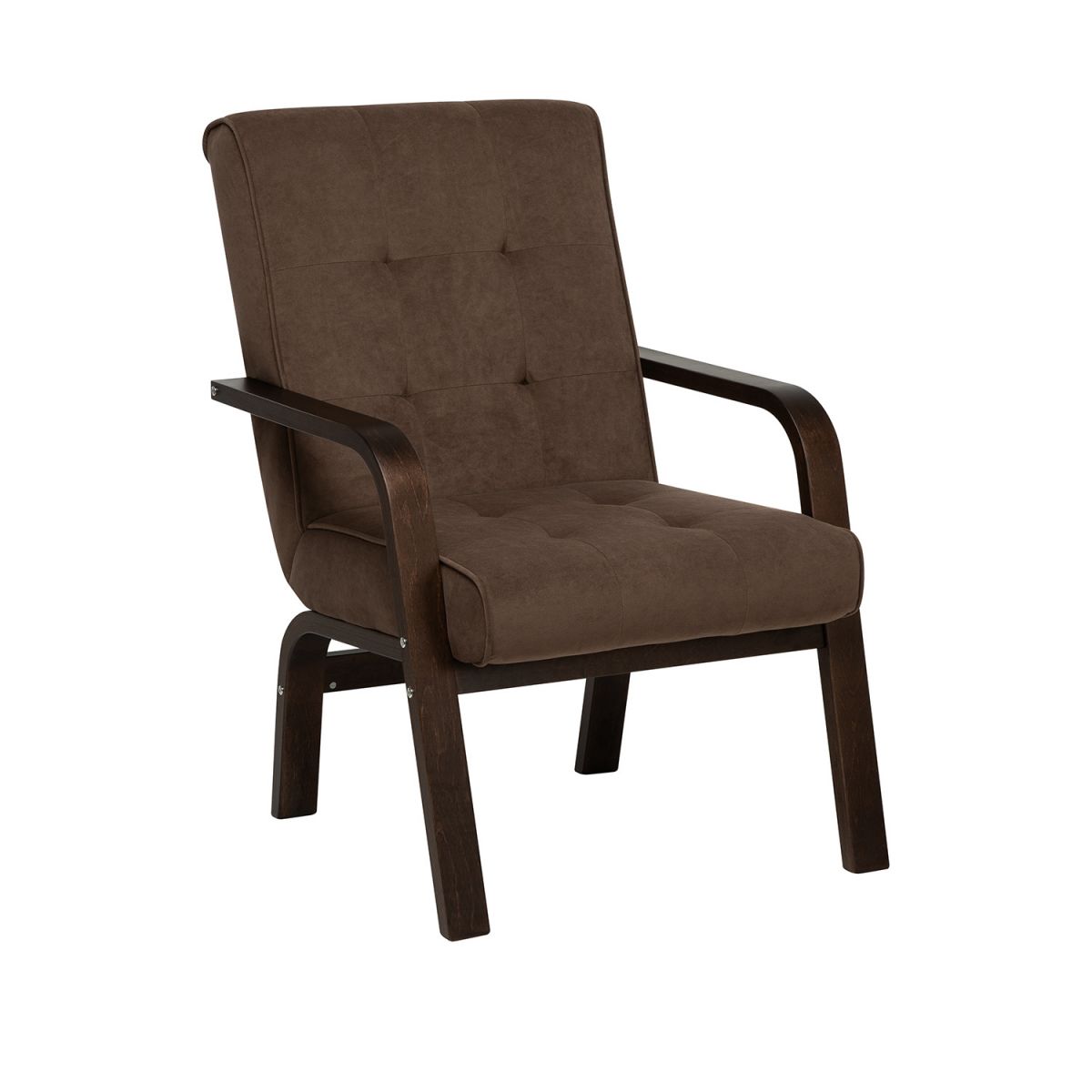 Кресло Leset Модена NEW, Орех текстура, Bingo 07 (коричневый), кант Bingo 07 (коричневый)