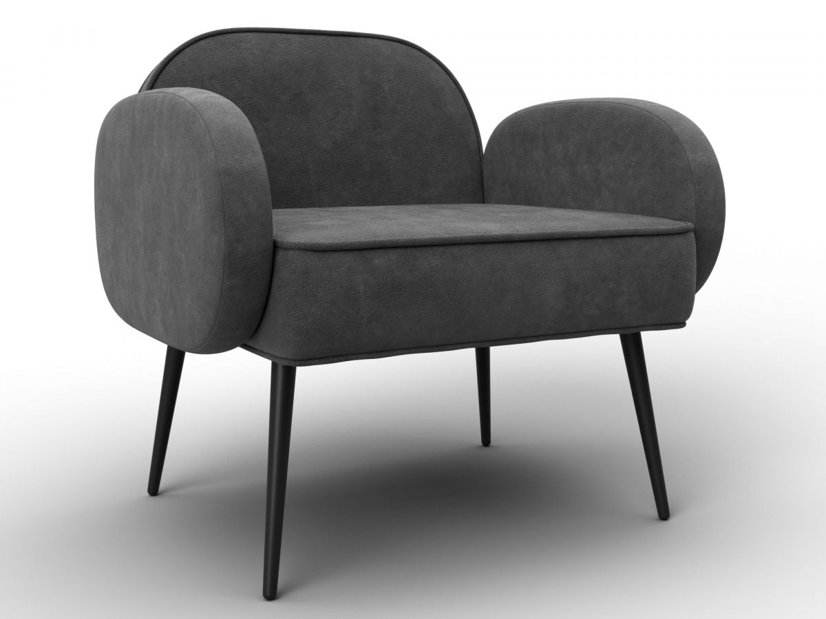 132442 Кресло Лига-086 | велюр | велюр brut 16 темно-серый