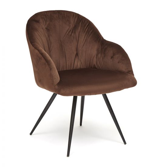 Кресло LIVORNO ( mod.1602 ) металл-ткань, 67х57х82см, коричневый вельвет