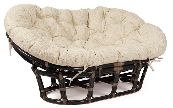Кресло "MAMASAN" 23-02 W -с подушкой- Antique brown (античный черно-коричневый)