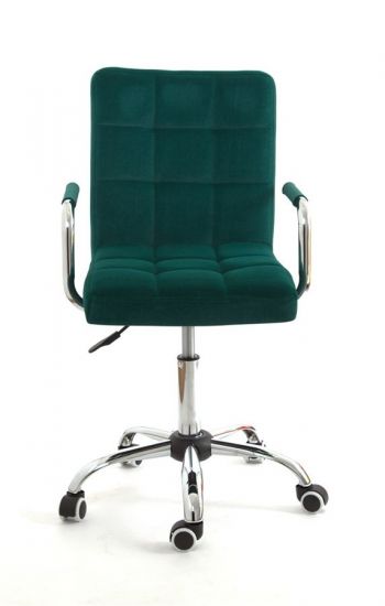 Кресло Мастера AUGUSTO с подлокотниками (GREEN B-1003 velvet - Хром) БАЗОВЫЙ