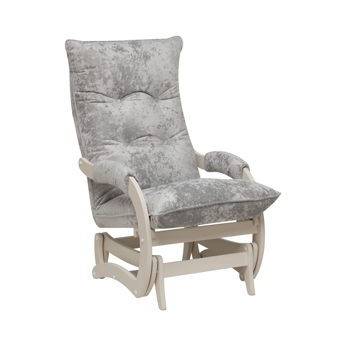 Кресло-маятник Leset Луно, Слоновая кость, Crash LUX 13 (серый)