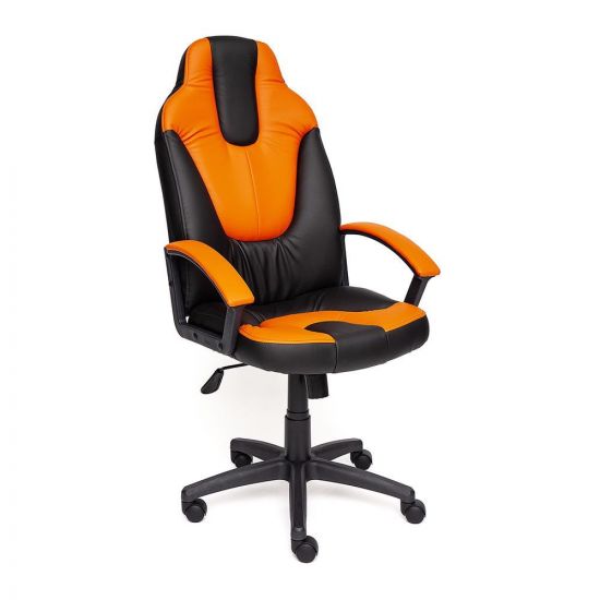 Кресло NEO (2) кож-зам, черный-оранжевый, 36-6-14-43