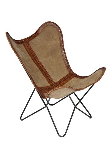 Кресло NEWTON ( mod. M-4201 ) кожа буйвола - ткань, 68 х70 х 93