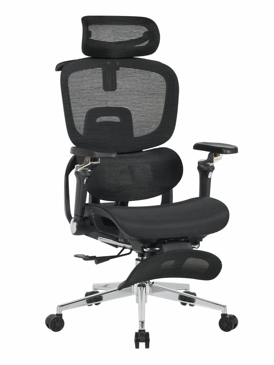 Кресло офисное TopChairs Prodigy с оттоманкой черный