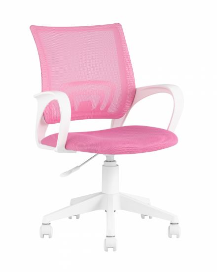 Кресло офисное TopChairs ST-BASIC-W розовый крестовина пластик белый