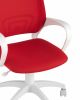 Кресло офисное Topchairs ST-BASIC-W спинка белая сетка сиденье красная ткань крестовина белый пластик - 2