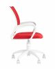 Кресло офисное Topchairs ST-BASIC-W спинка белая сетка сиденье красная ткань крестовина белый пластик - 4