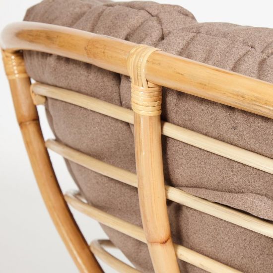 Кресло PAPASAN ECO-ПАПАСАН ЭКО P115-1-SP STD -c подушкой, ремешками- Natural (натуральный), экошерст