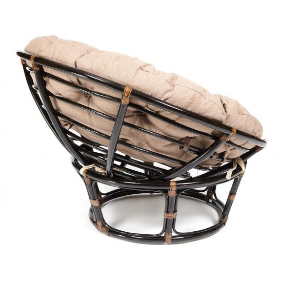 Кресло PAPASAN-ПАПАСАН 23-01 W -с подушкой- 115х101х104 см, Antique brown (античный черно-коричневы