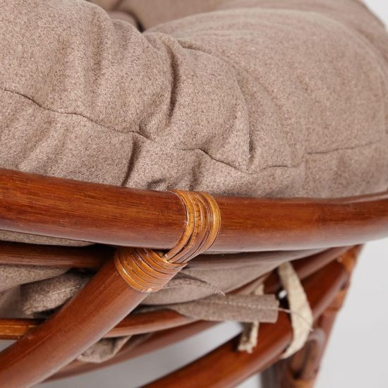 Кресло PAPASAN-ПАПАСАН 23-01 W -с подушкой- 115х101х104 см, Pecan (орех), экошерсть Коричневый, 181