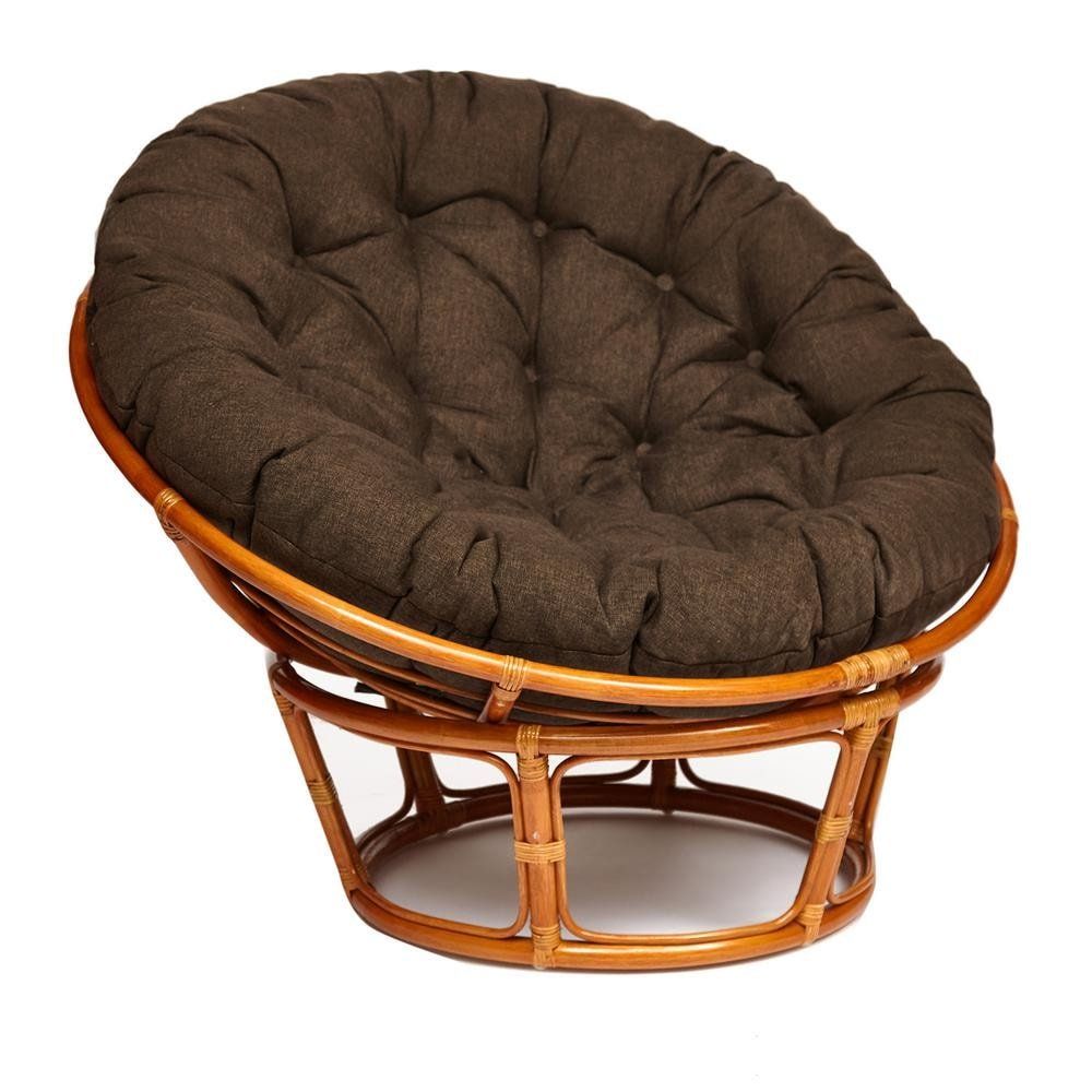 Кресло PAPASAN-ПАПАСАН 23-01 W -с подушкой- диаметр подушки 125 см, 115х101х104 см, Cognac (коньяк)