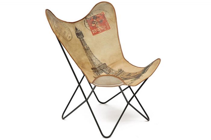 Кресло Secret De Maison PARIS ( mod. 950 ) металл-ткань хлопок, 74х70х91см, натуральный с рисунком