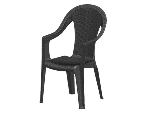 Кресло пластиковое Элластик плетеное арт.ЭП 314559 (антрацит)