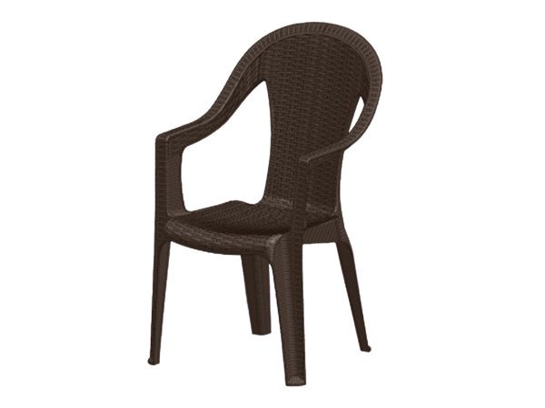 Кресло пластиковое Элластик плетеное арт.ЭП 314566 (коричневый)