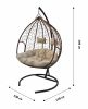 Кресло подвесное двойное Феникс арт.CN3423-МТКОР (стойка+осн.КОРИЧ,корзн.беж.,подуш.беже.3уп. (M)) - 2
