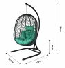 Кресло подвесное Кокон XL арт.D82-MT025 (стойка+основание.черн.,корзн.черн.,подуш тём-зеленый. 3уп. - 8