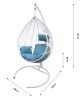 Кресло подвесное Сфера арт.CN600-2024 (стойка+основание.белое.,корзн.белая.,подуш.бирюзовая. 3уп.(М) - 15