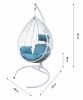Кресло подвесное Сфера арт.CN600-2024 (стойка+основание.белое.,корзн.белая.,подуш.бирюзовая. 3уп.(М) - 2