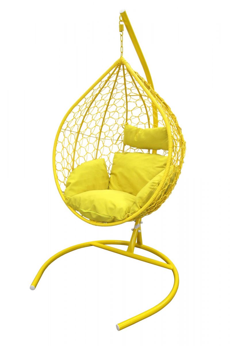 Кресло подвесное Тропика арт.BG7891 (стойка+основание.желтое.,корзн.желт.,подуш.желт. 3уп. (Б))