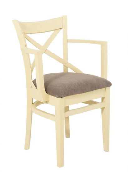 Кресло полумягкое "Соло" венское (Тон 10 Слоновая кость RAL 1015 - ткань:Бренди латте)