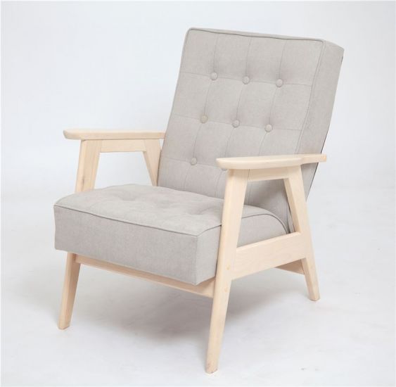 Кресло РЕТРО (беленый дуб - 02 - светло-серый)