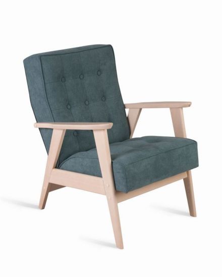 Кресло РЕТРО (беленый дуб - 09 - бирюзовый)