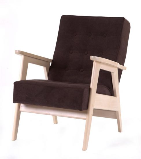 Кресло РЕТРО (беленый дуб - RS 32 - коричневый)