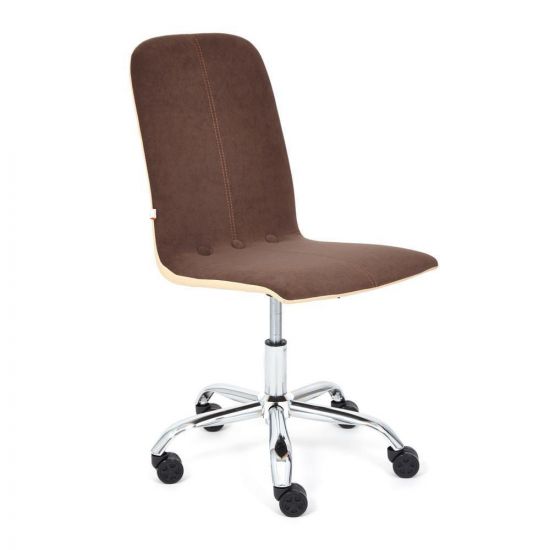 Кресло RIO флок-кож-зам , коричневый-бежевый, 6-36-34