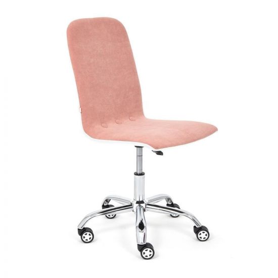 Кресло RIO флок-кож-зам , розовый-белый, 137-36-01
