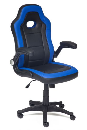Кресло DENTON искусственная кожа, черно-синий-black-navy