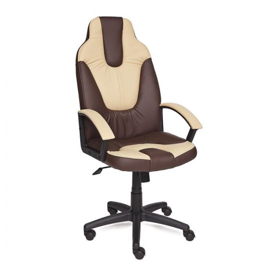 Кресло NEO (2) кож-зам, коричневый-бежевый, 36-36-36-34