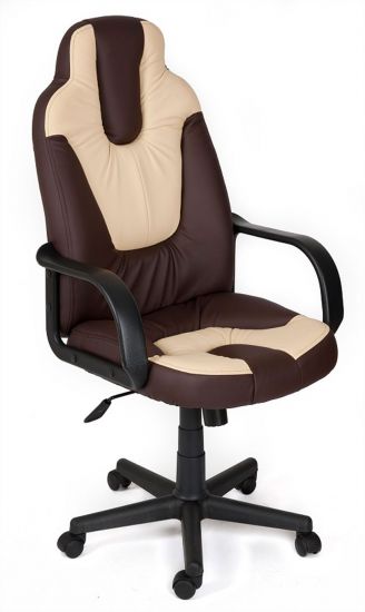 Кресло NEO (1) кож-зам, коричневый-бежевый, 36-36-36-34