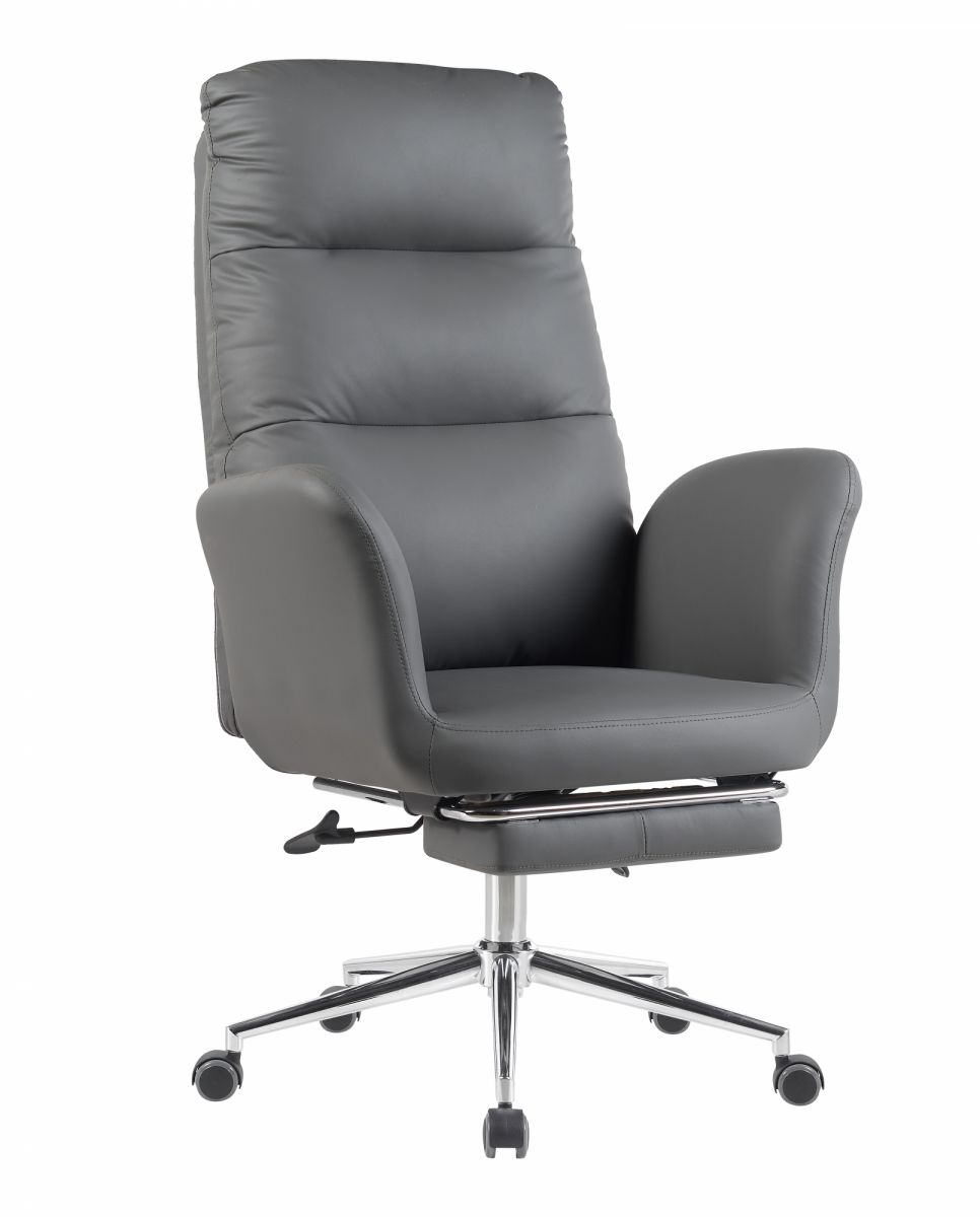 Кресло руководителя TopChairs Solid NC с оттоманкой серый