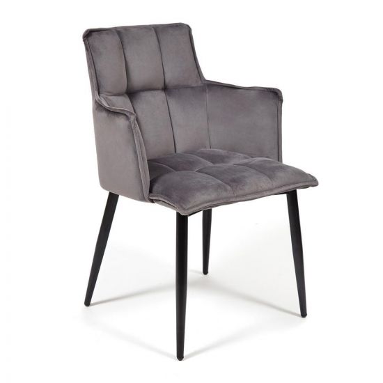 Кресло SASKIA (mod. 8283) металл-ткань, 55 х 61 х 85см, серый (G-062-40)-черный
