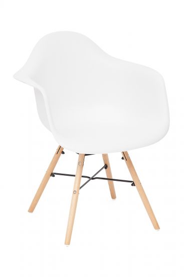 Кресло Secret De Maison CINDY (EAMES) (mod. 919) дерево береза-металл-сиденье пластик, 61*60*82см, белый-white with natural legs