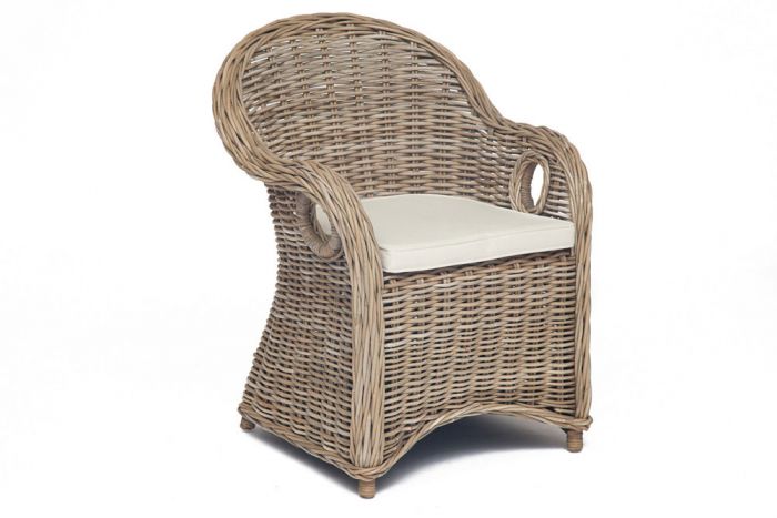 Кресло Secret De Maison MAISONET c подушкой натуральный ротанг, 63*66*85 см, натуральный серый-natural grey