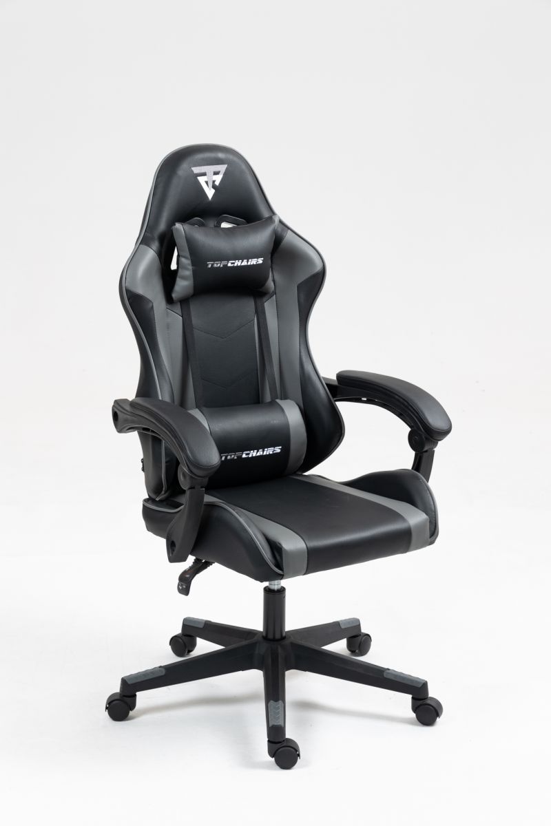 Кресло спортивное TopChairs Commander черно-серый