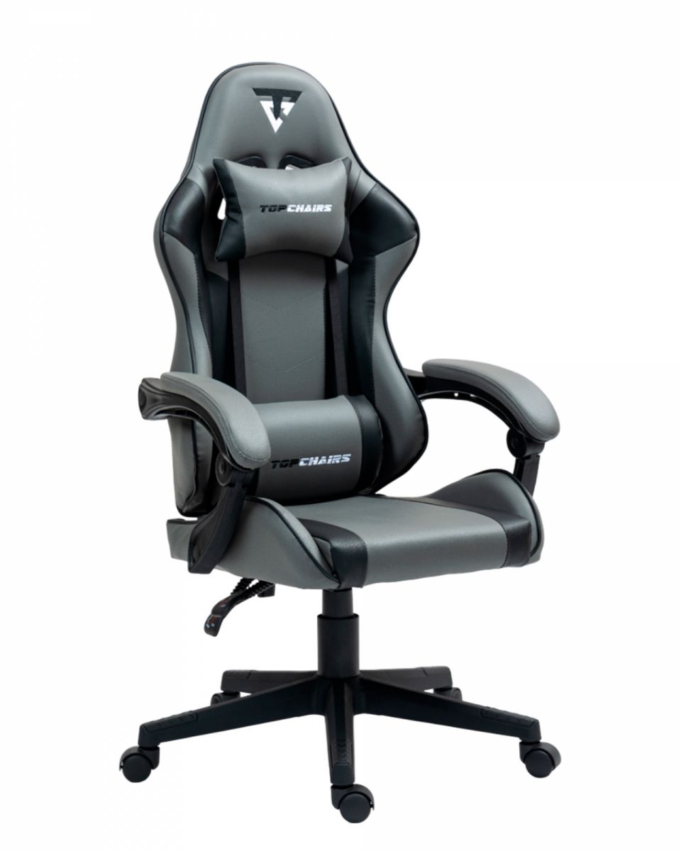 Кресло спортивное TopChairs Commander серо-черный