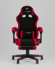 Кресло спортивное TopChairs Prophet с оттоманкой ткань черно-красный - 5