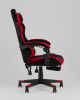 Кресло спортивное TopChairs Prophet с оттоманкой ткань черно-красный - 7