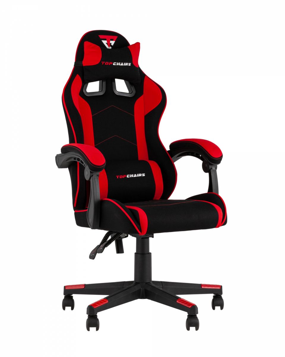 Кресло спортивное TopChairs Shadow ткань черно-красный