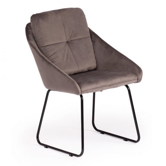 Кресло STAR (mod. CY-1919) - 1 шт. в упаковке вельвет-металл, 68 х 60 х 88 см , серый (HLR 24)-черный