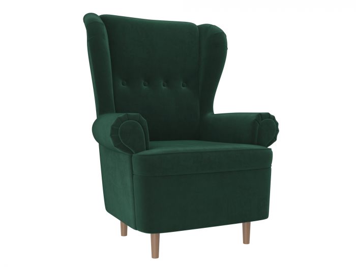 100923 Кресло Торин | Велюр | Зеленый