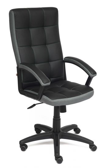 Кресло TRENDY кож-зам-ткань, черный-серый, 36-6-12