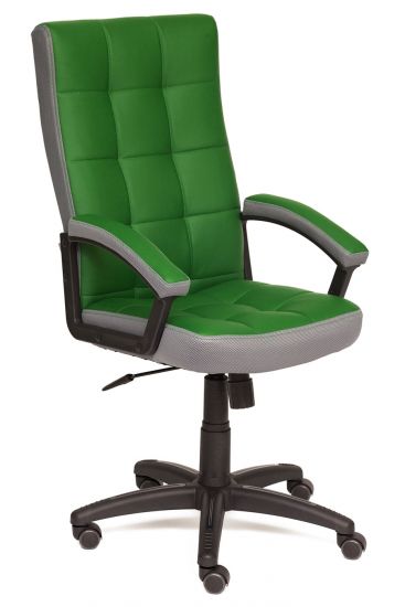 Кресло TRENDY кож-зам-ткань, зеленый-серый, 36-001-12