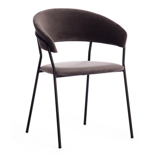 Кресло TURIN (mod. 0129571) металл-вельвет, 56х50х78 см, серо-коричневый S108 (84 Brown)-черный